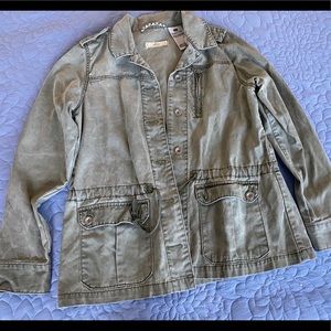 Green military jacket